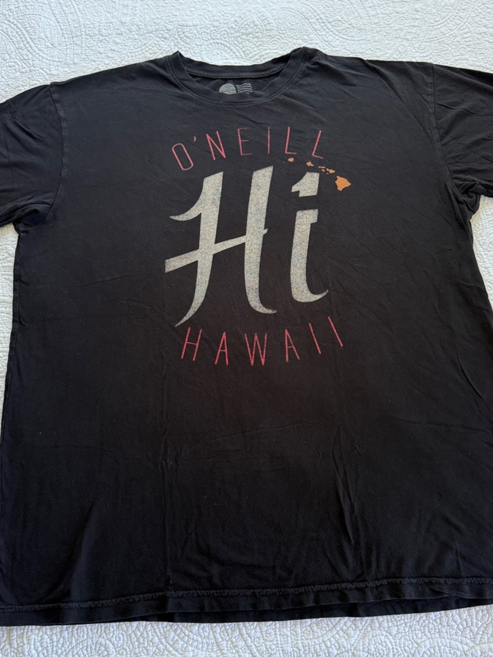 O’Neill Hawaii Hi Graphic T-Shirt Men’s XL Black Modern Fit Surf Tee